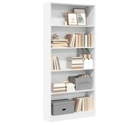 vidaXL Bibliothèque 80x24x176 cm – Bois d'ingénierie, étagères de rangement – Blanc