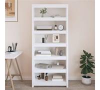 vidaXL Bibliothèque Blanc 80x35x183 cm Bois de pin massif821695 Blanc G