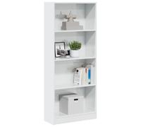 vidaXL Bibliothèque Bois d'ingénierie blanc brillant 60 x 24 x 143 cm