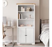 vidaXL Bibliothèque BODO blanc and marron 82x40x173 cm bois massif pin