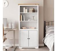 vidaXL Bibliothèque BODO bois massif pin blanc et marron 82x40x173 cm