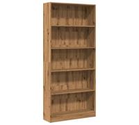 vidaXL Bibliothèque chêne Artisanal 80x24x176 cm Bois d'ingénierie, étagère à Livres, Porte-Livres, Support à Livres, Armoire de Rangement