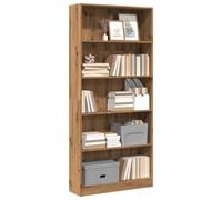 vidaXL Bibliothèque chêne Artisanal 80x24x176 cm Bois d'ingénierie, étagère à Livres, Porte-Livres, Support à Livres, Armoire de Rangement
