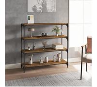 vidaXL Bibliothèque Chêne fumé 100x33x100cm Bois d'ingénierie et acier 819359