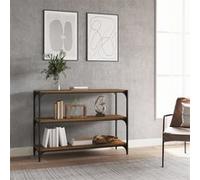 vidaXL Bibliothèque Chêne fumé et acier Bois d'ingénierie 100x33x70,5 cm