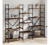 vidaXL Bibliothèque chêne fumé 160x28,5x136,5 cm bois d'ingénierie 838875
