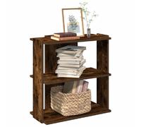 vidaXL Bibliothèque chêne fumé 3 niveaux