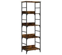 vidaXL Bibliothèque Étagère à livres 4 compartiments industriel chêne fumé 50x33x153 cm