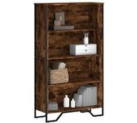 vidaXL Bibliothèque chêne fumé 80x31x137,5 cm bois d'ingénierie, étagère, étagère à livres, étagère de rangement, armoire de 848631 Marron G