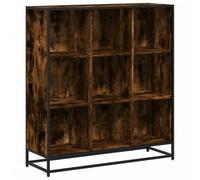 vidaXL Bibliothèque chêne fumé 97,5x33x107,5 cm, bois d'ingénierie et métal