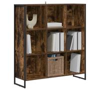 vidaXL Bibliothèque Chêne fumé 99,5 x 30 x 108,5 cm – Bois d'ingénierie, pieds en acier