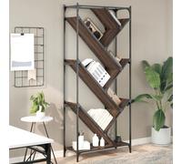 vidaXL Bibliothèque chêne marron 79x30x180 cm bois ingénierie et métal