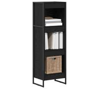 vidaXL Bibliothèque Chêne Noir 40 x 30 x 121 cm Bois d'ingénierie, Bibliothèque rectangulaire, Rangement Industriel, Moderne, Gain de Place pour déco contemporaine