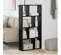 Vidaxl Bibliothèque En Chêne Noir Chêne Noir Bois D'ingénierie Moyen