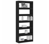 vidaXL Bibliothèque Chêne noir 80 x 30 x 198 cm Bois d'ingénierie, Étagère tendance pour salon, meuble rectangulaire autonome, décor moderne, solution de rangement pratique