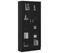 vidaXL Bibliothèque Chêne Noir 82,5 x 30,5 x 185 cm Bois d'ingénierie, Bibliothèque Moderne, Meuble de Rangement décoratif, étagère autoportante pour Salon, Espace Lecture à la Maison