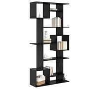 vidaXL Bibliothèque Chêne noir 92 x 29 x 188 cm Bois d'ingénierie, Cabinet à livres rectangulaire, étagères solides, rangement tendance pour bibliothèque et coin lecture