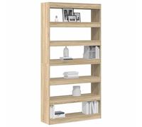 vidaXL Bibliothèque Chêne Sonoma 100×30×198 cm – Bois d'ingénierie, 6 étagères, fixation murale