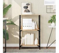 vidaXL Bibliothèque, Étagère à Livres avec 2 Compartiments, Meuble de Rangement Bureau Intérieur, Industriel, Chêne Sonoma Bois d'Ingénierie