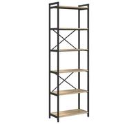 Vidaxl Bibliothèque Chêne Sonoma 60 X 30 X 188 Cm Mdf Et Acier