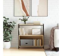 vidaXL Bibliothèque chêne Sonoma 80x30x78,5cm Bois d'ingénierie et Fer, étagères, étagère à Livres, Armoire de Rangement, Armoire à Livres