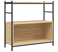 vidaXL Bibliothèque chêne Sonoma 80x30x78,5cm Bois d'ingénierie et Fer, étagères, étagère à Livres, Armoire de Rangement, Armoire à Livres