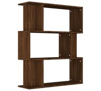 vidaXL Bibliothèque/Cloison Étagère à Livres Meuble de Rangement Cloison de Séparation Salon Chêne Marron 80x24x96 cm Bois d'Ingénierie