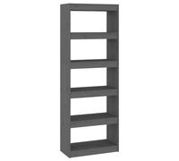 vidaXL Bibliothèque/Cloison Gris 60x30x167,5 cm Bois massif de pin