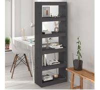 vidaXL Bibliothèque/Cloison Gris 60x30x167,5 cm Bois massif de pin