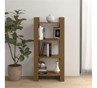 vidaXL Bibliothèque/Cloison Marron miel 60x35x125 cm Bois massif