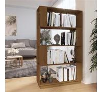 vidaXL Bibliothèque/Cloison Marron miel 80x25x132 cm Bois massif814062 Brun G
