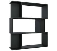 vidaXL Bibliothèque/Cloison, Meuble de Rangement, Étagère à Livres Salon Salle de Séjour Chambre Intérieur, Moderne, Noir cm Bois d’Ingénierie