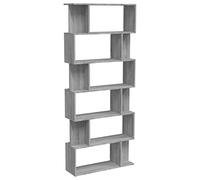 vidaXL Bibliothèque/Cloison Sonoma Gris 80x24x192 cm Bois d'ingénierie, séparation de pièce, cloison de pièce, Armoire à Livres, bibliothèque