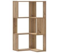 vidaXL Bibliothèque d'angle 3 niveaux, chêne artisanal en bois d'ingénierie, Marron G