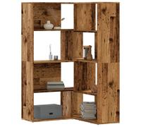 vidaXL Bibliothèque d'angle 4 niveaux - Vieux bois