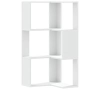Bibliothèque d'angle à 3 niveaux blanc bois d'ingénierie852591