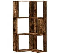 vidaXL Bibliothèque d'angle 3 niveaux chêne fumé Bois d'ingénierie