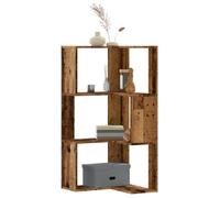vidaXL Bibliothèque d'angle à 3 Niveaux Vieux Bois Bois d'ingénierie, étagère à Livres d'angle, vitrine d'angle, Armoire d'angle
