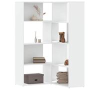 vidaXL Bibliothèque d'angle à 4 niveaux blanc bois d'ingénierie
