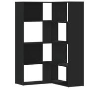 vidaXL Bibliothèque d'angle 4 niveaux en bois d'ingénierie Noir