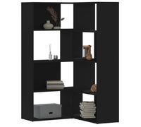 vidaXL Bibliothèque d'angle à 4 Niveaux Noir Bois d'ingénierie