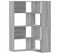 vidaXL Bibliothèque d'angle à 4 Niveaux Sonoma Gris Bois d'ingénierie, étagère à Livres d'angle, vitrine d'angle, Armoire d'angle