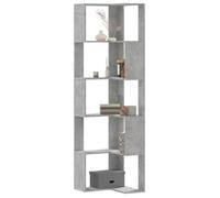 vidaXL Bibliothèque d'angle à 5 niveaux gris béton bois d'ingénierie, étagère à livres d'angle, vitrine d'angle, armoire 852585