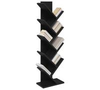 vidaXL Bibliothèque d'arbre 6 Niveaux 30 x 18 x 100 cm Chêne Noir, Étagère Arbre stylée, Meuble Moderne étroit, Support déco pour Le Salon, étagères Maison Tendance