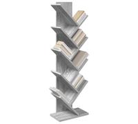 vidaXL Bibliothèque d'arbre 6 Niveaux 30 x 18 x 100 cm Sonoma Gris, Étagère Arbre stylée, Meuble Moderne étroit, Support déco pour Le Salon, étagères Maison Tendance