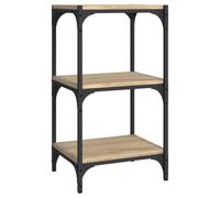 vidaXL Bibliothèque, Étagère à Livres à 3 Niveaux, Meuble de Rangement Bureau Salle de Séjour, Moderne, Chêne Sonoma Bois d'Ingénierie Acier