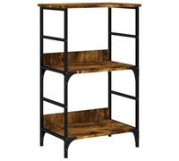 vidaXL Bibliothèque, Étagère à Livres avec 2 Compartiments, Meuble de Rangement Bureau Intérieur, Industriel, Chêne Fumé Bois d'Ingénierie