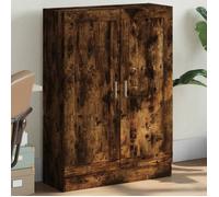 vidaXL Bibliothèque, Étagère à Livres avec 3 Compartiments et 2 Portes, Meuble à Livres avec Rangement, Chêne Fumé Bois d'Ingénierie