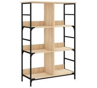 vidaXL Bibliothèque, Étagère à Livres avec 6 Compartiments, Meuble de Rangement Bureau Intérieur, Industriel, Chêne Sonoma Bois d'Ingénierie