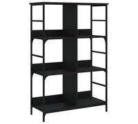 vidaXL Bibliothèque, Étagère à Livres avec 6 Compartiments, Meuble de Rangement Bureau Intérieur, Industriel, Noir Bois d'Ingénierie